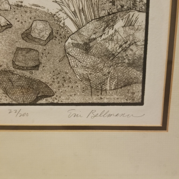 Eric Bellmann pencil signed Tojo Memorial Garden RIT 22/200 etching print framed - Picture 4 of 11